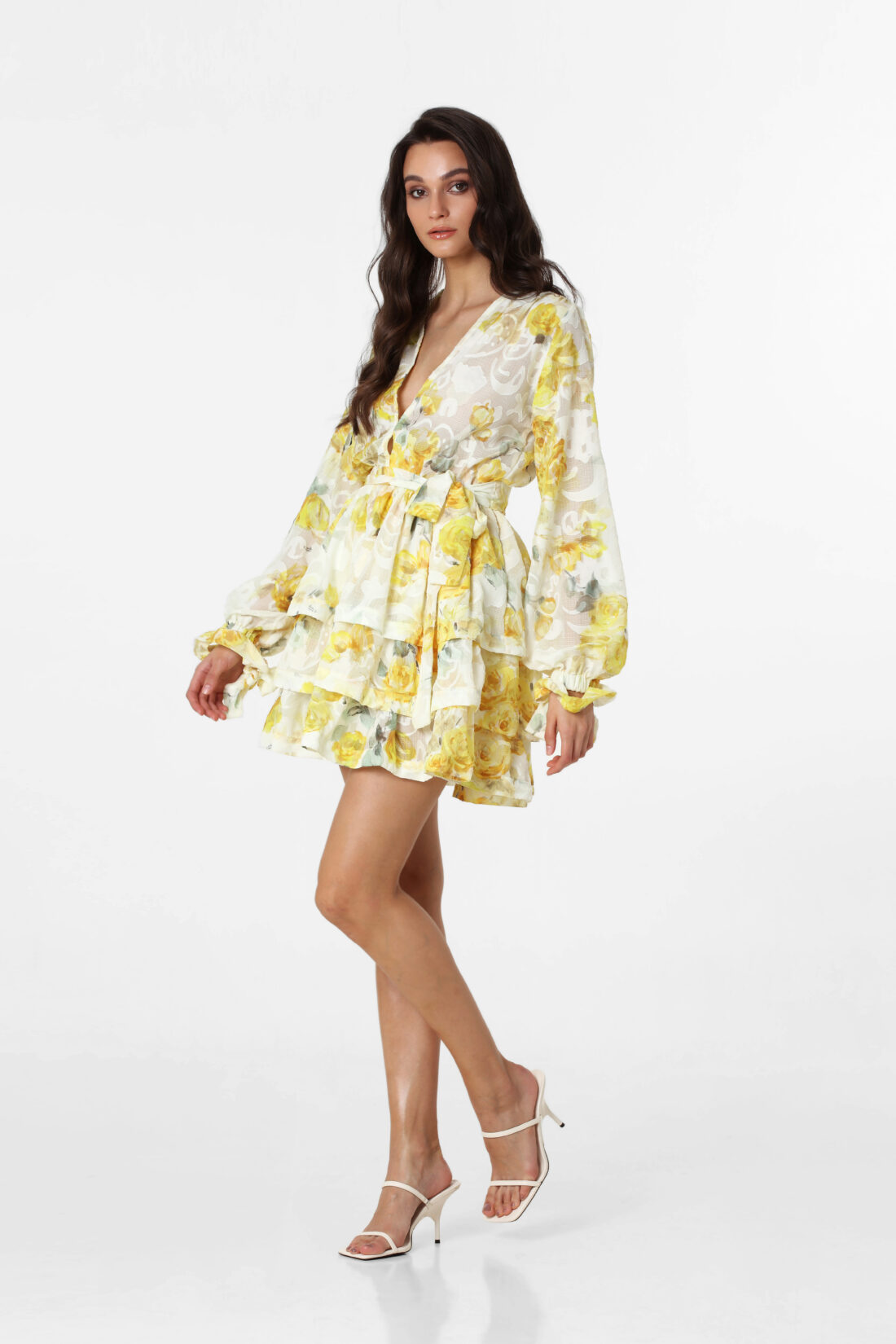 LONGSLEEVE IRIS FLOWER MINIDRESS