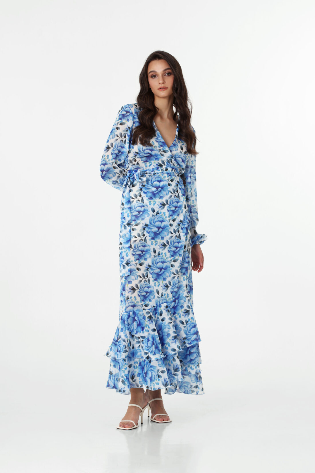 BLUE ROSES CAFTAN DRESS