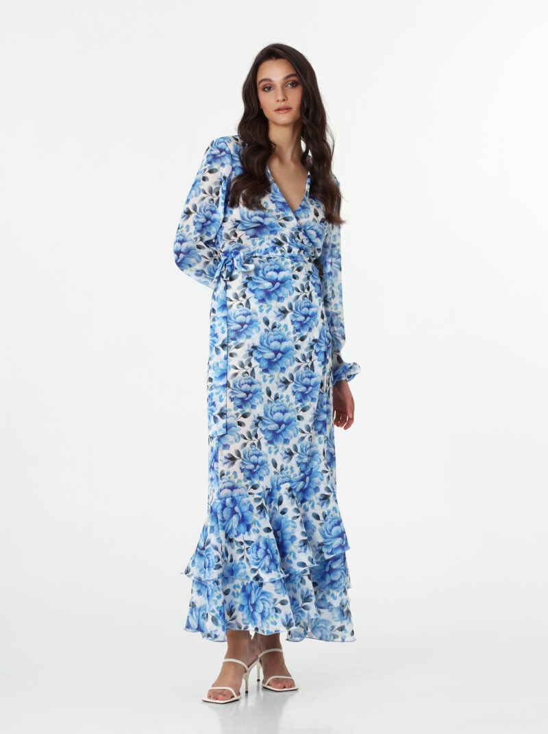 Iris Flower Maxi Dress | Menti Official Shop