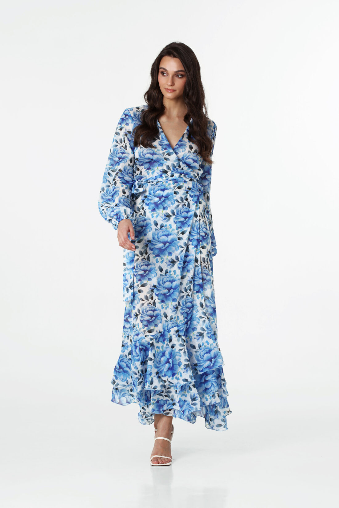 BLUE ROSES CAFTAN DRESS