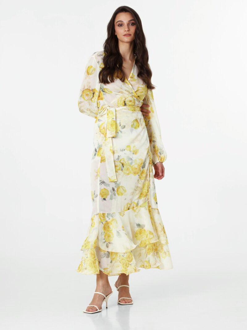 YELLOW ROSES CAFTAN DRESS