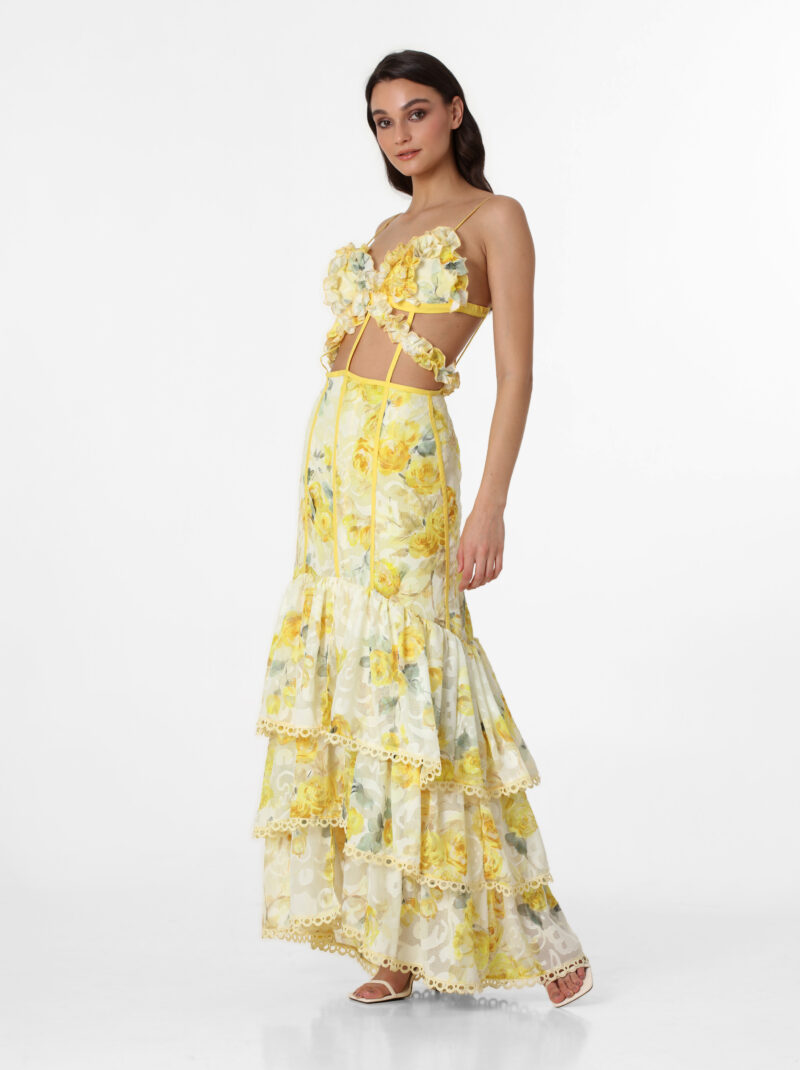 YELLOW ROSES MAXI DRESS