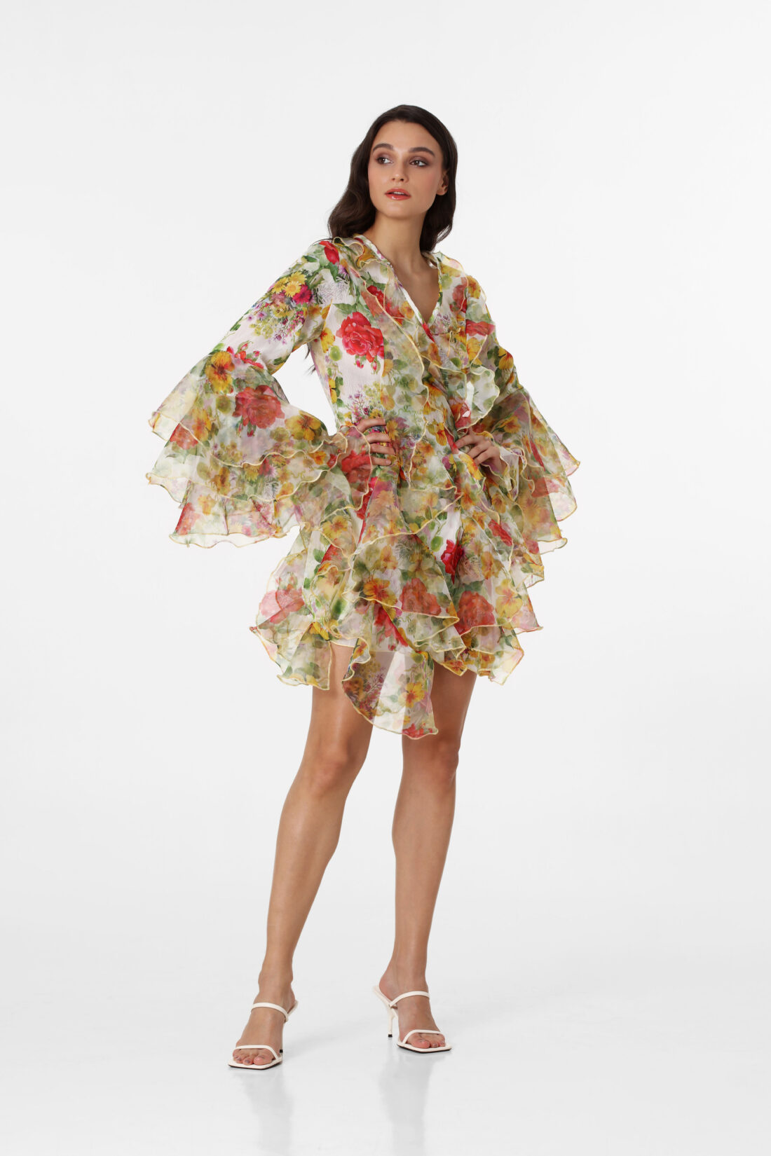 LONGSLEEVE FLOWER LONGSLEEVE MINIDRESS