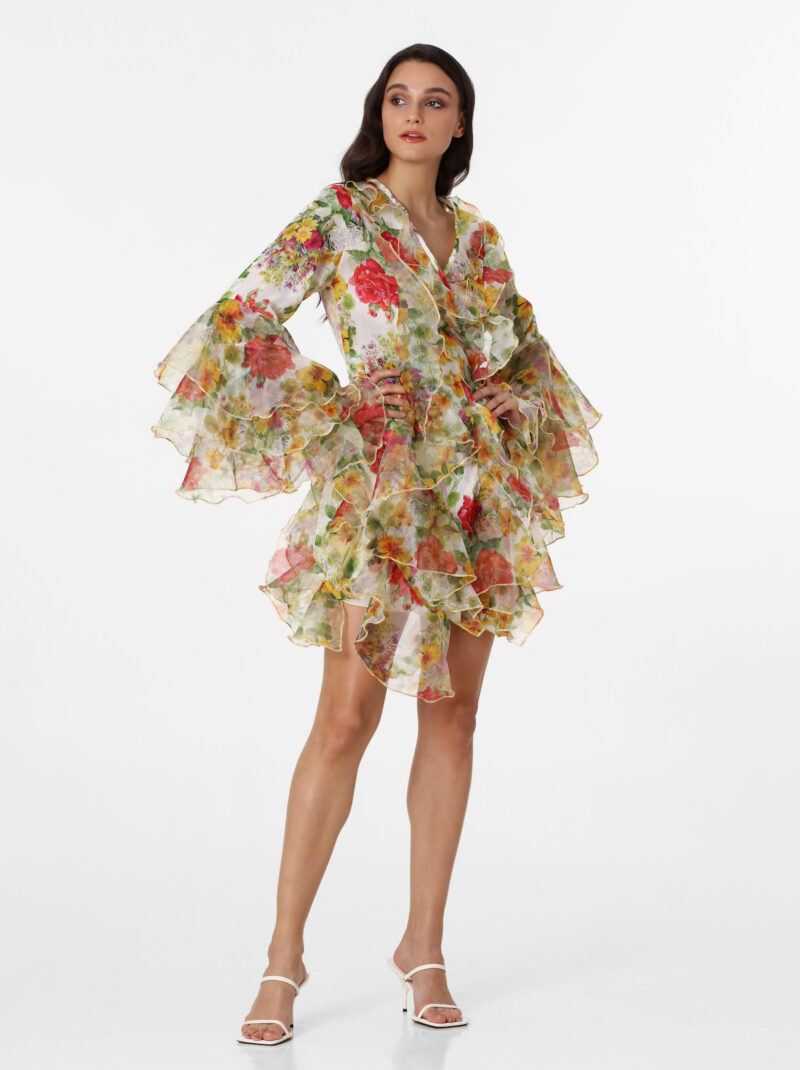 LONGSLEEVE FLOWER LONGSLEEVE MINIDRESS