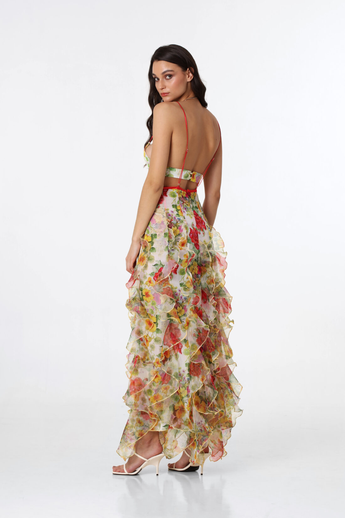 BAROQUE FLOWER MAXI DRESS