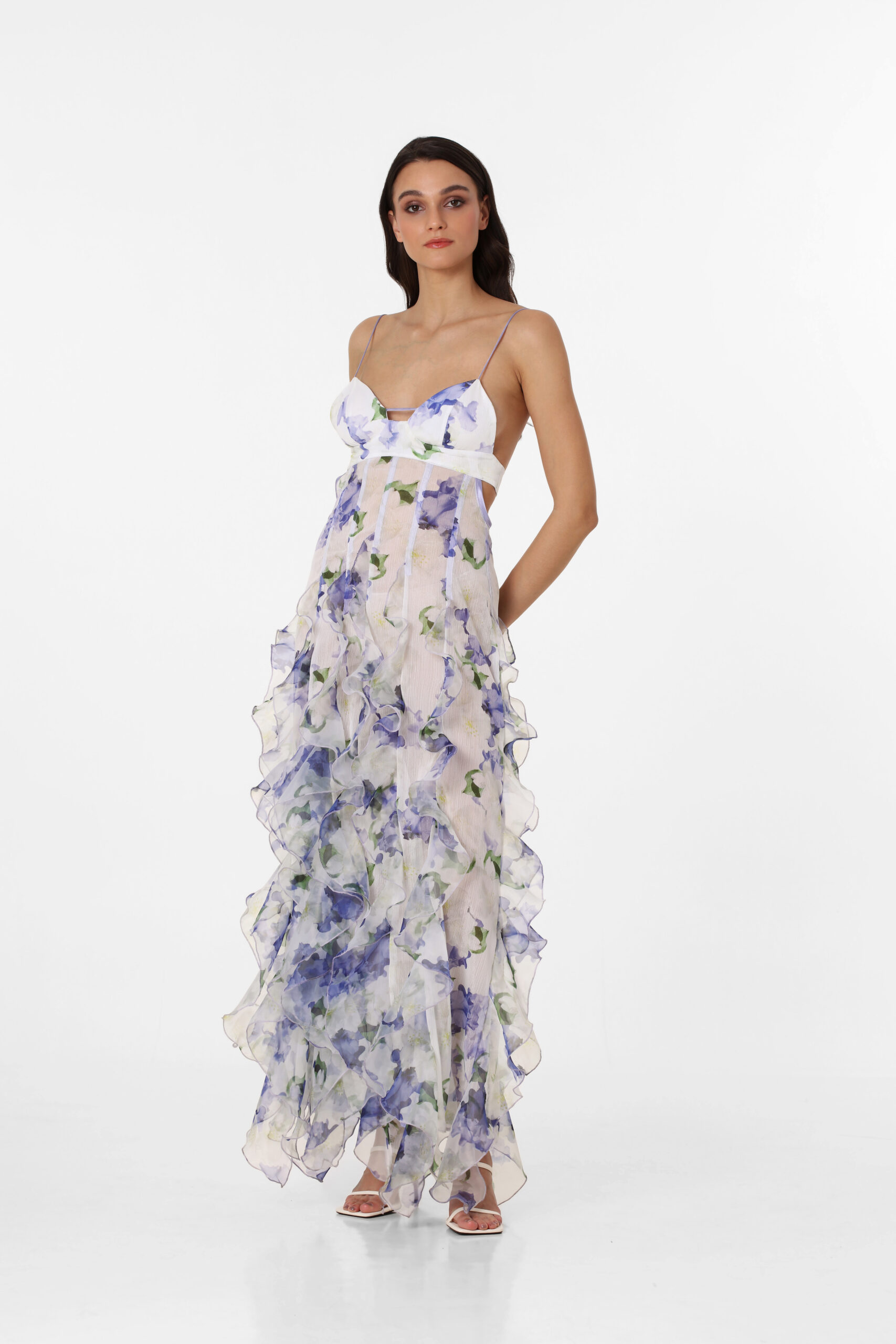Iris Flower Maxi Dress | Menti Official Shop