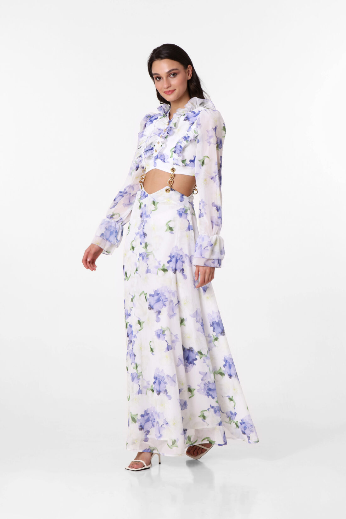 Iris Flower Maxi Dress