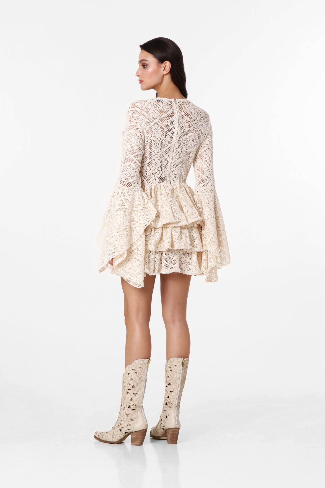 LONGSLEEVE CROCHET MINIDRESS