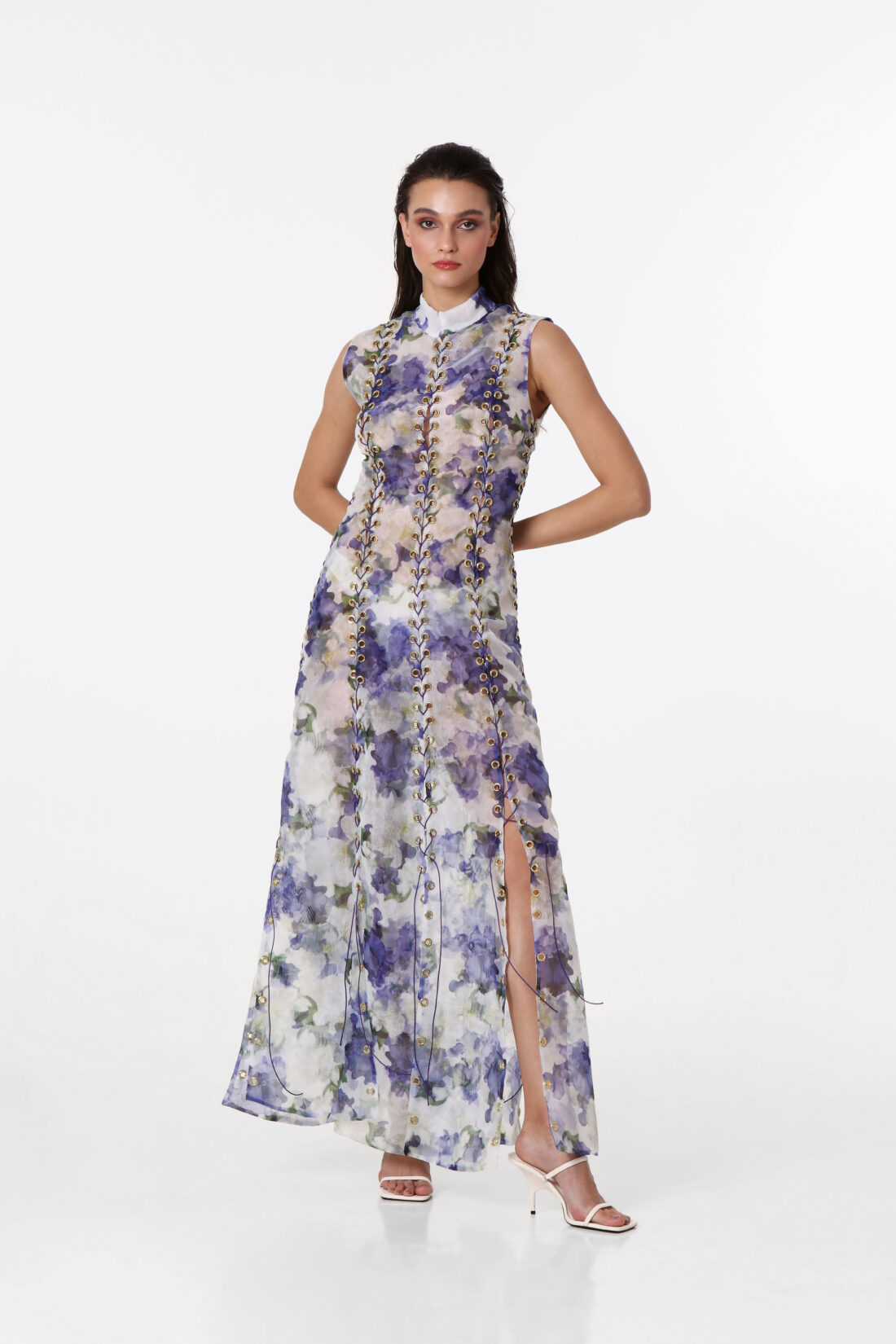 Iris Flower Maxi Dress