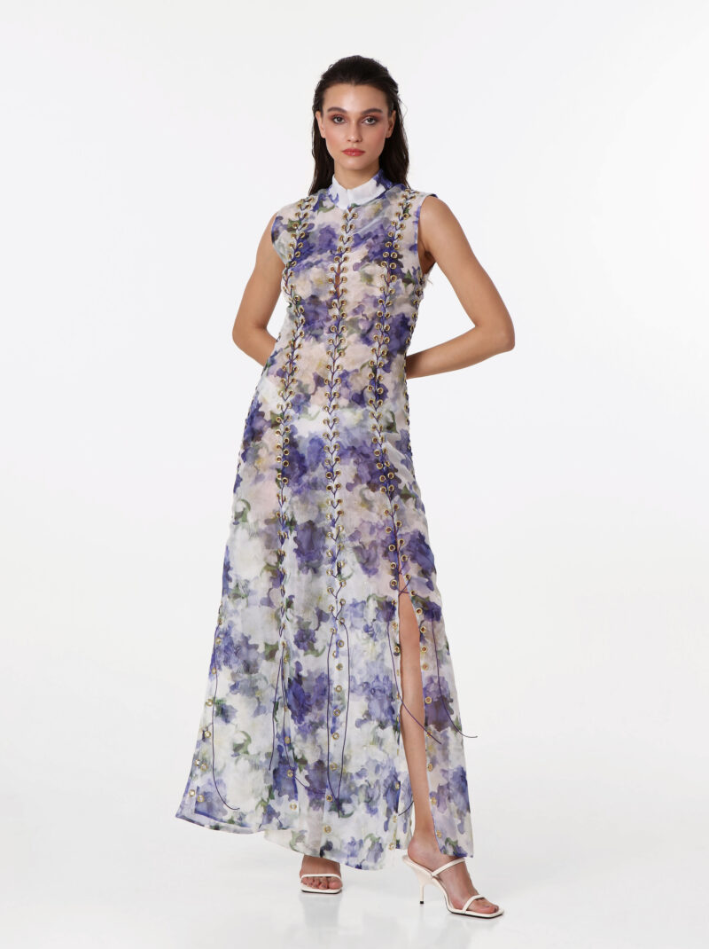 Iris Flower Maxi Dress