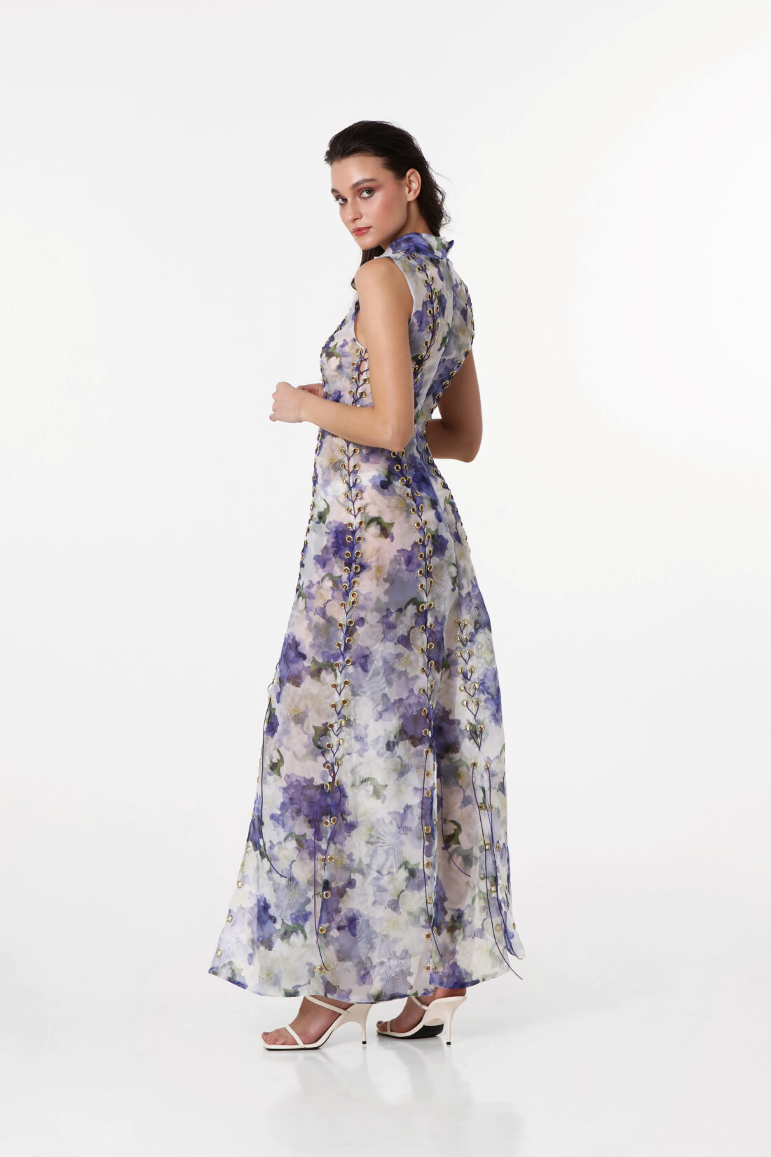 Iris Flower Maxi Dress