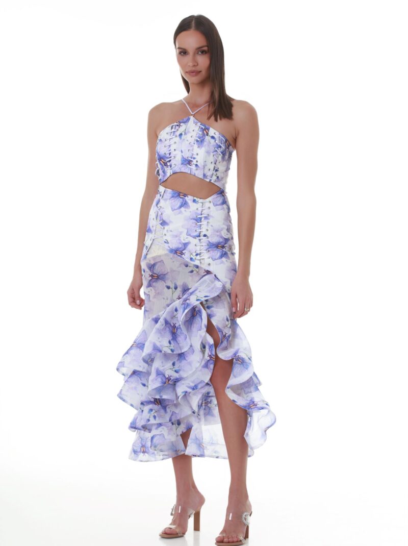 Macarena Cut-out Blue Orchid Maxi Dress