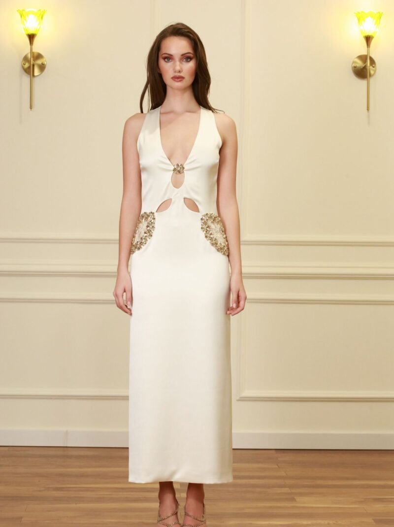 The Crepe Crystal- Teardrop Maxi