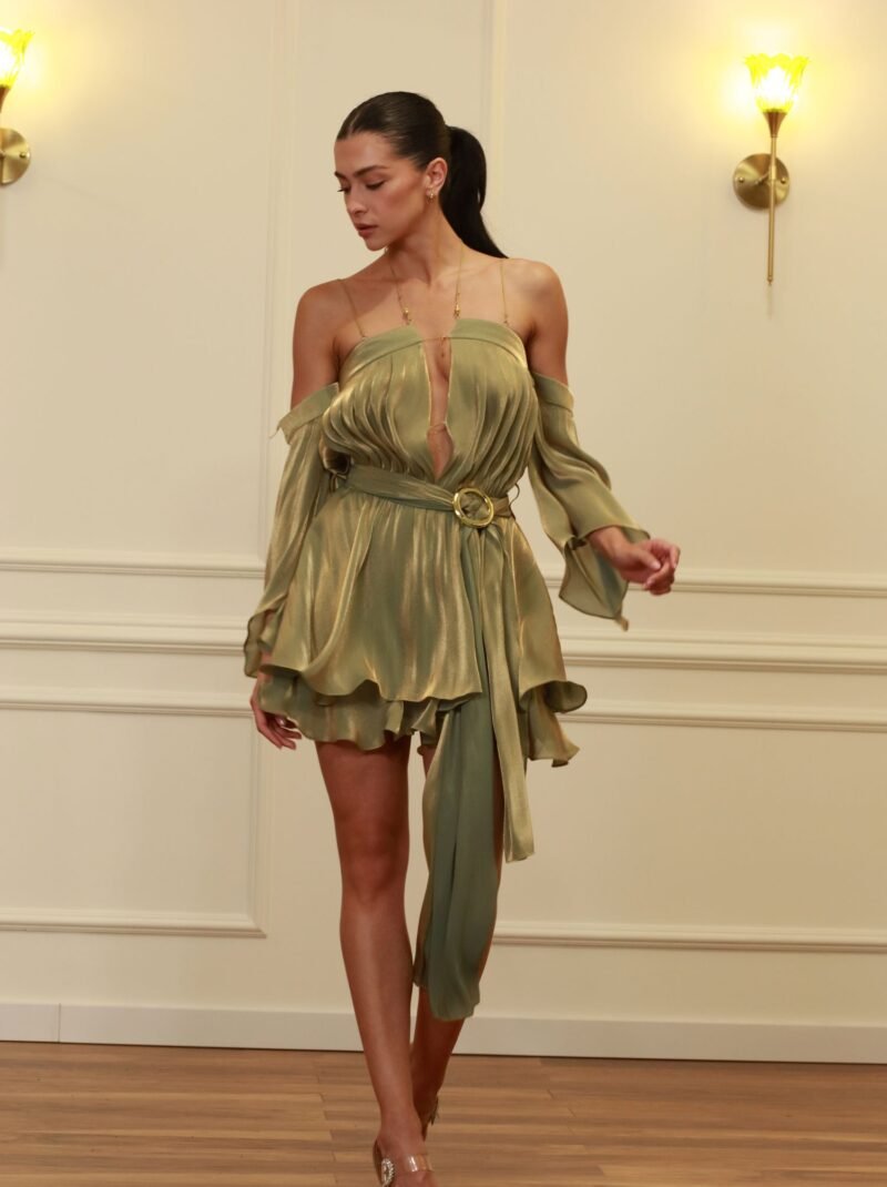 Caryatida Olive Mini Dress